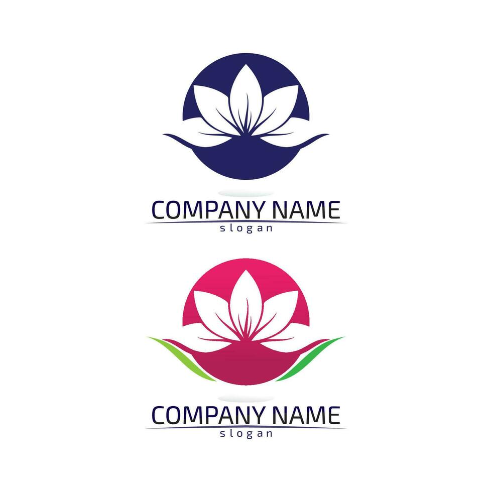 Stylized lotus flower icon vector background