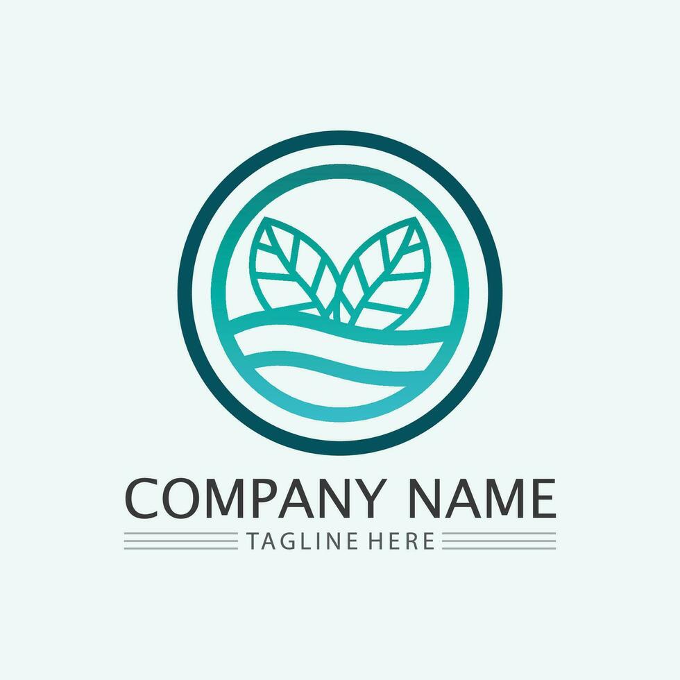 leaf logo design vector for nature symbol template editable,Green leaf logo ecology nature element vector icon.