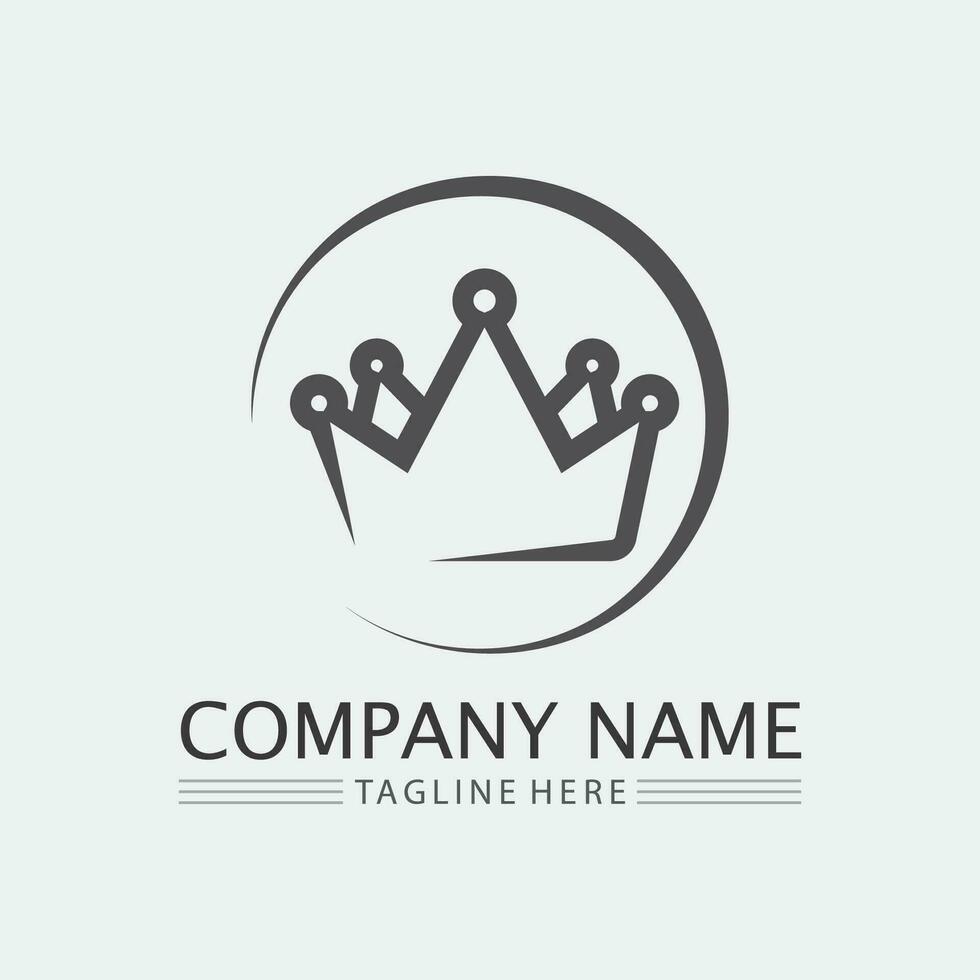 Crown Logo and queen, king logo designTemplate vector illustration