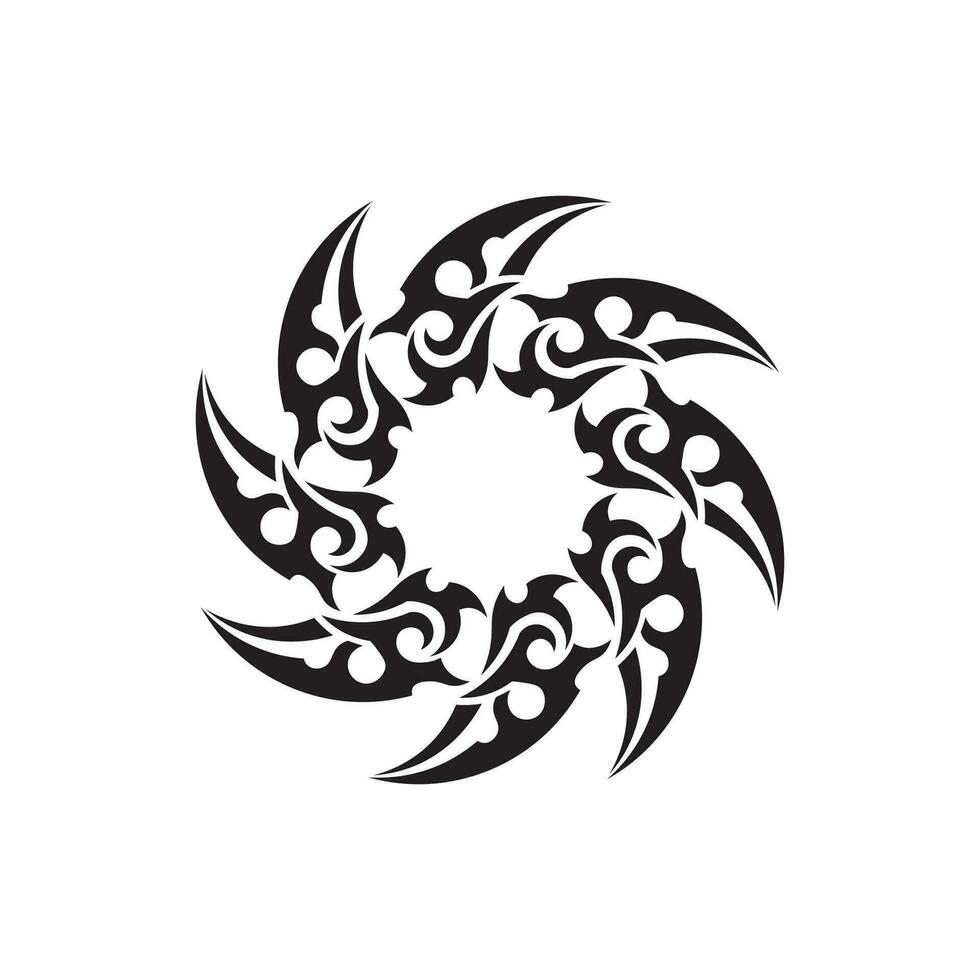 black tribal vector logo design icon and sign tribal