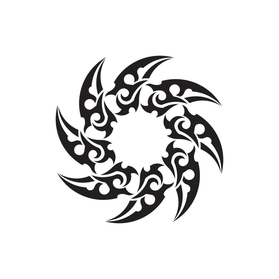 icono de diseño de logotipo vectorial tribal negro y signo tribal vector