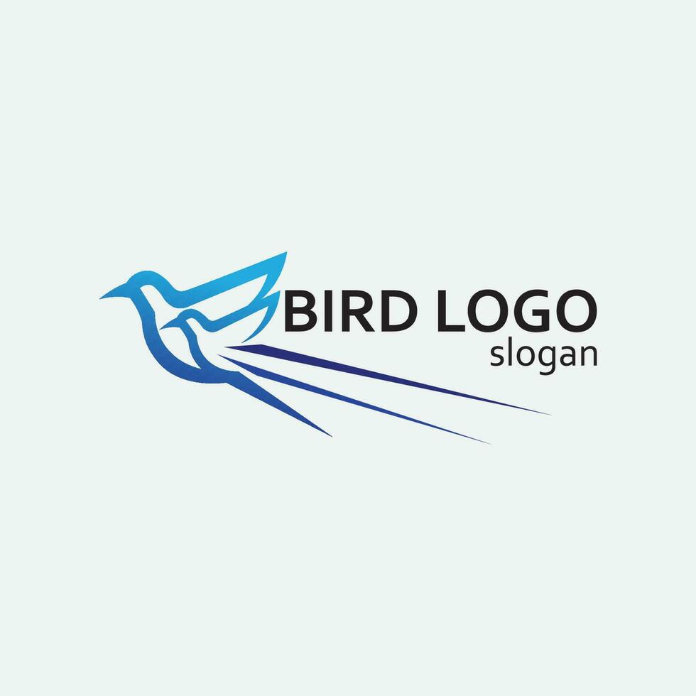 Birds and swallow dove logo design and vector animal wings and flying bird