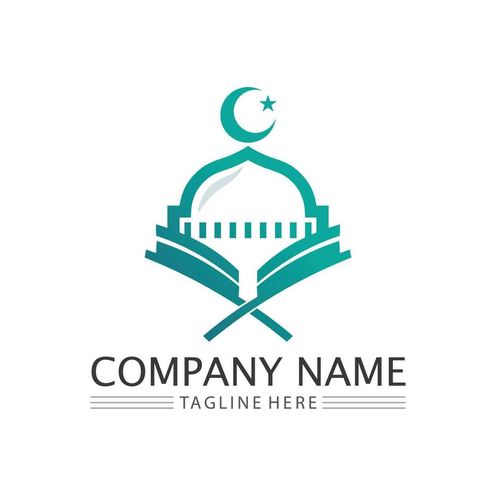 islamic icon and ramadhan logo design vector graphic sign