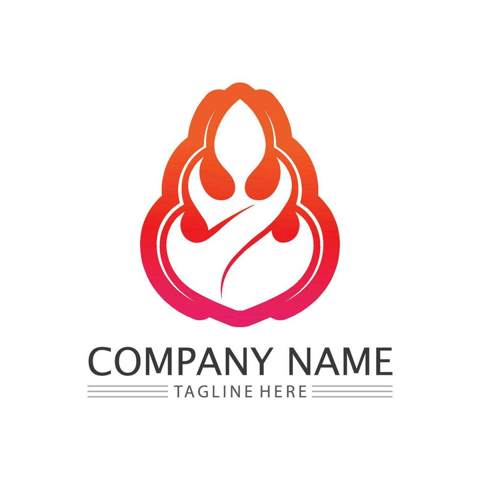 fire flame logo icon vector design template