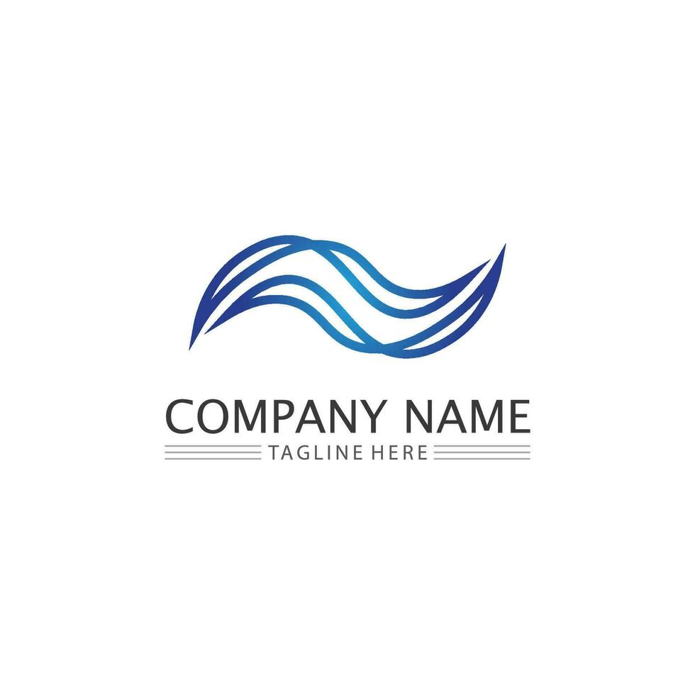 wave icon and water drop vector illustration design logo business