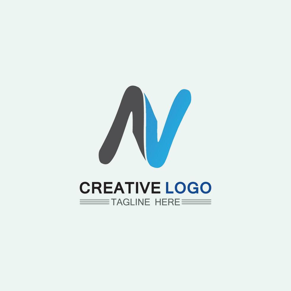 N logo font company logo business and letter initial N design vector and letter for logo