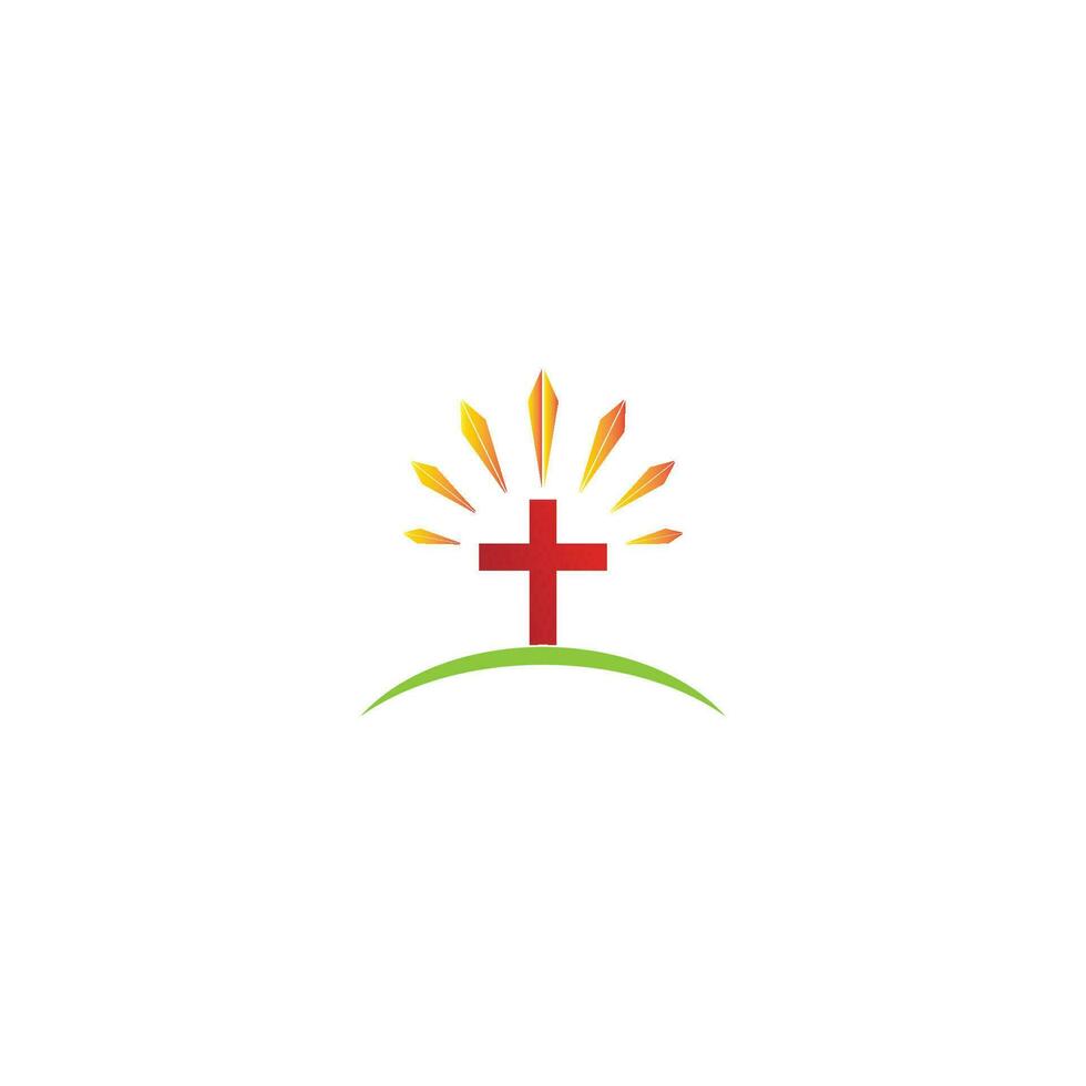 Cross and christ logo and vector
