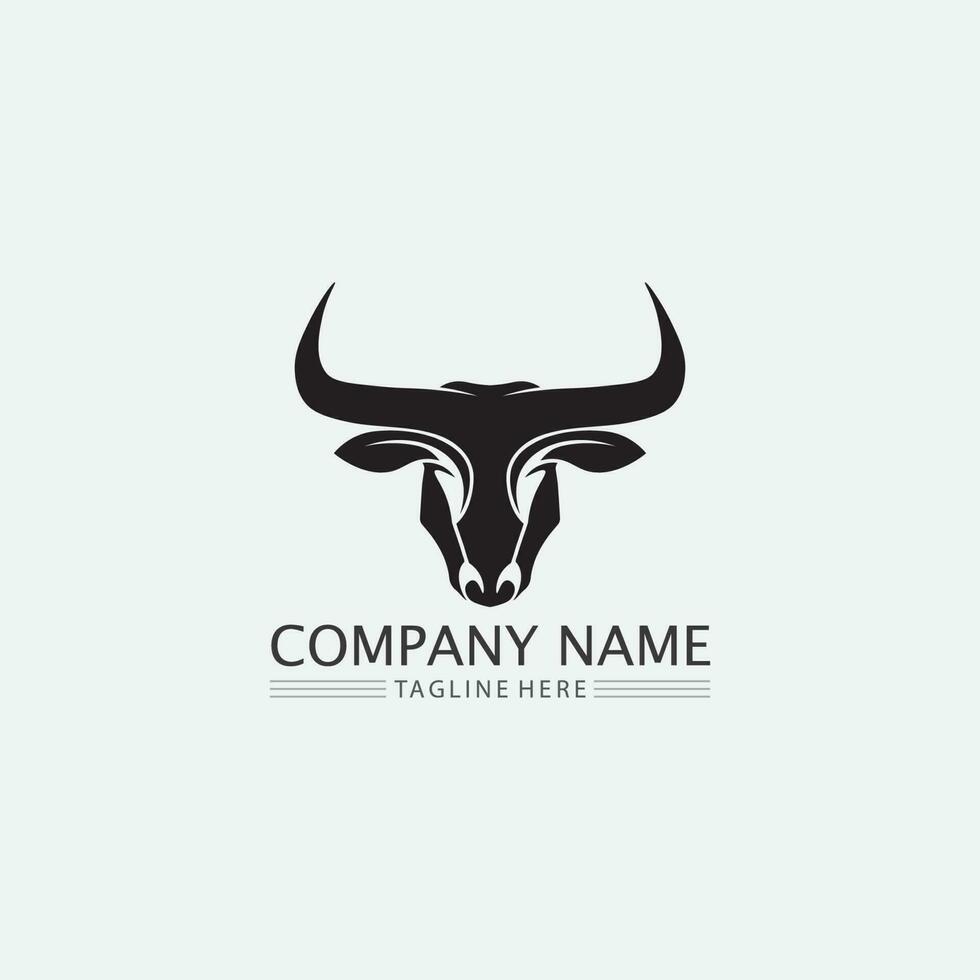 toro cabeza de búfalo vaca animal mascota diseño de logotipo vector para deporte cuerno búfalo animal mamíferos cabeza logo salvaje matador