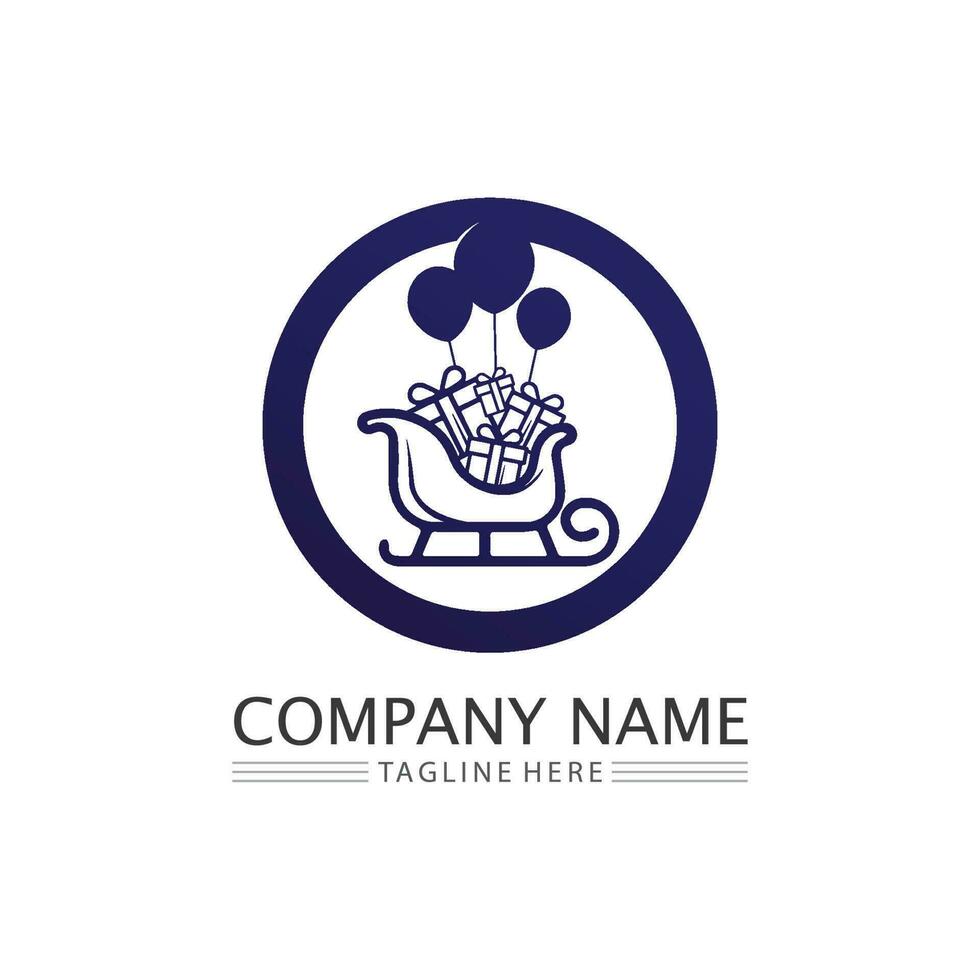 christmas logo and symbol illustration image icon vector design and symbol