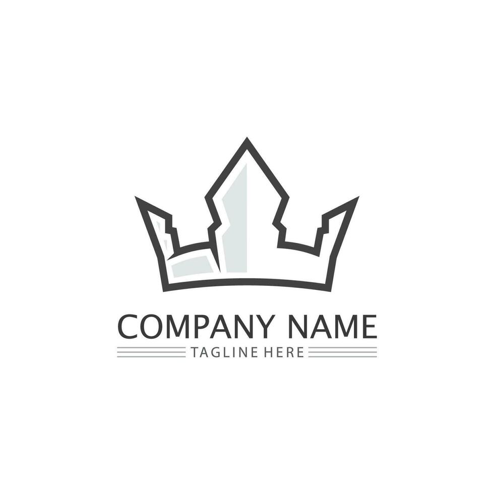 logotipo de la corona logotipo del rey logotipo de la reina, princesa, plantilla vector icono ilustración diseño imperial, real y exitoso logotipo empresarial