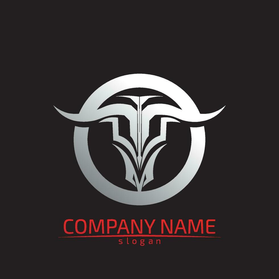 Bull horn logo and symbols template icons app vector