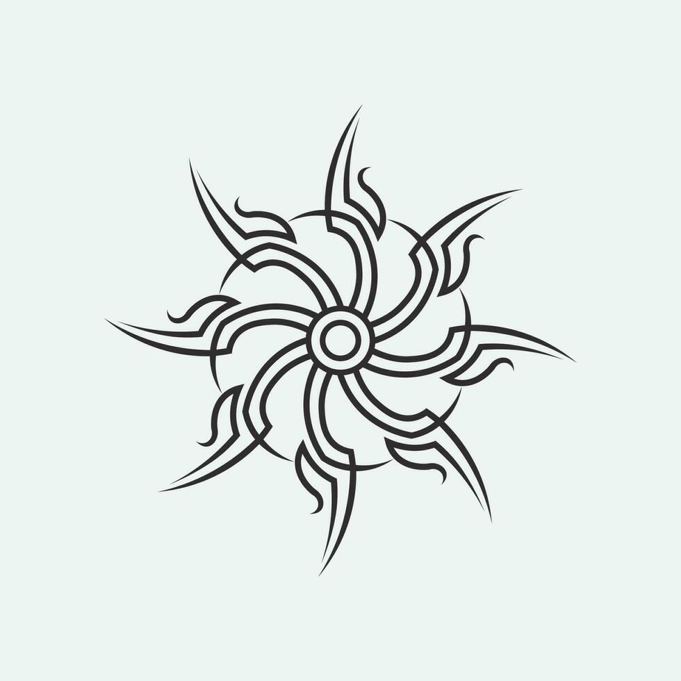 tribal, clásico, negro, étnico, tatuaje, icono, vector, ilustración, diseño, logotipo vector