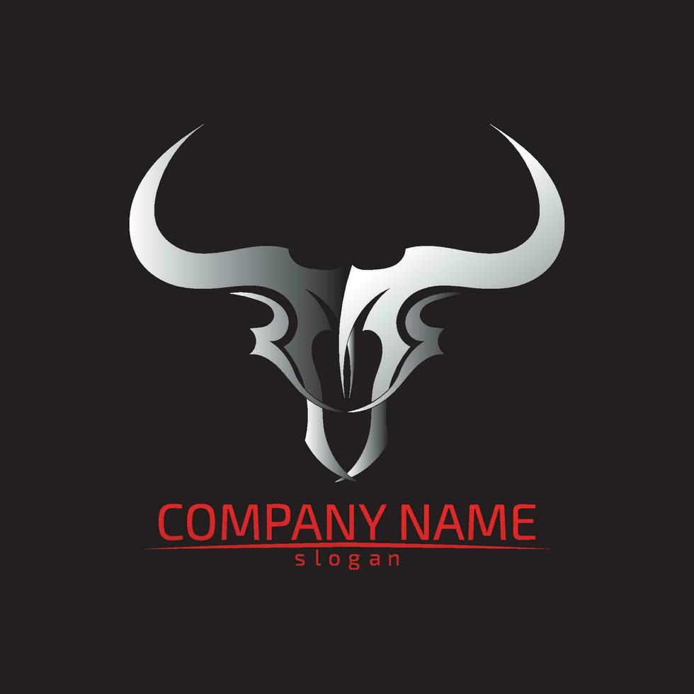 Bull horn logo and symbols template icons app vector