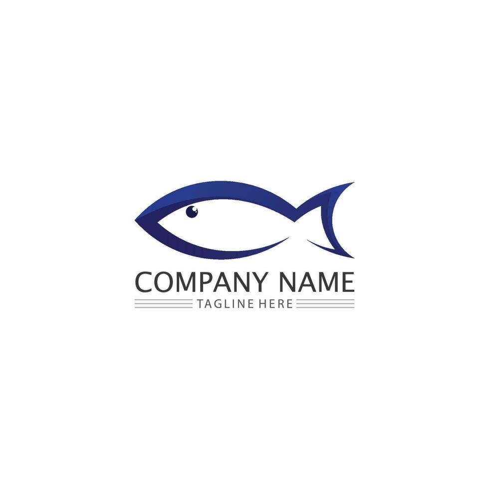 Fish logo template vector