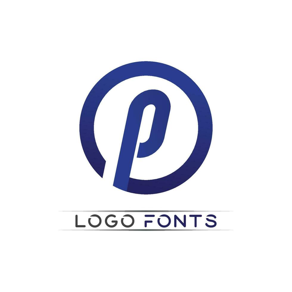 P letter and font logo P design vector business identity company