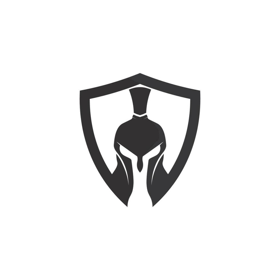 Spartan helmet logo template vector