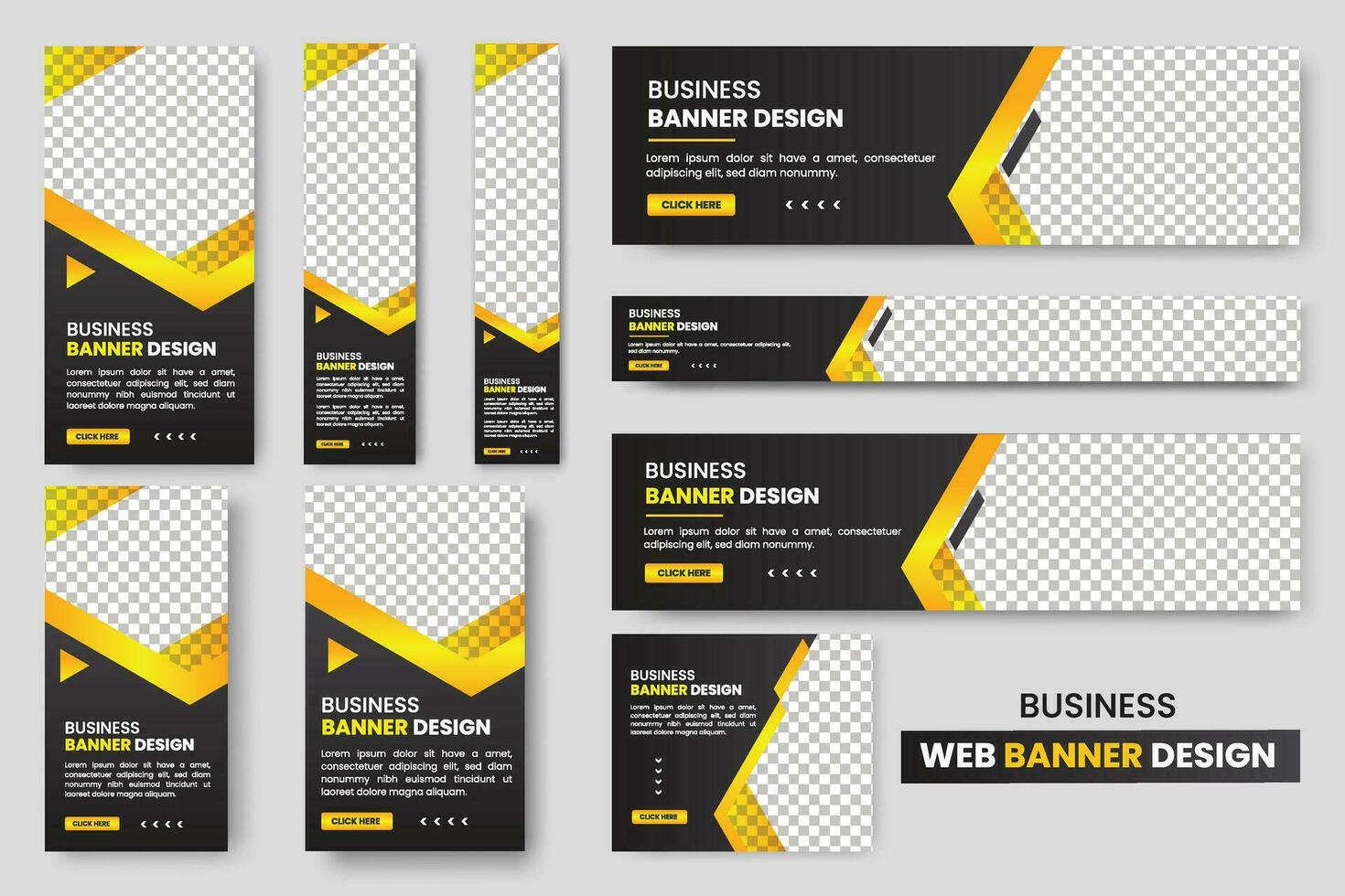Abstract banner design web banner template Set, Horizontal header web banner, cover header background for website design, Social Media Cover ads banner, flyer  design template vector