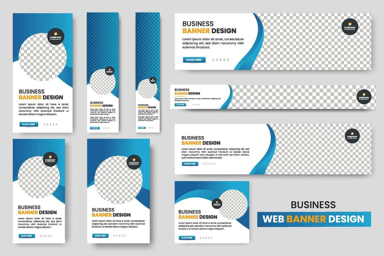 Abstract banner design web banner template Set, Horizontal header web banner, cover header background for website design, Social Media Cover ads banner, flyer  design template vector