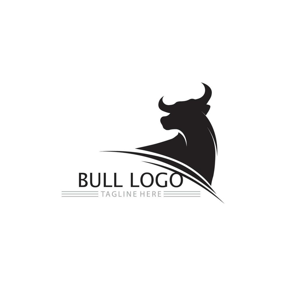 toro cabeza de búfalo vaca animal mascota diseño de logotipo vector para deporte cuerno búfalo animal mamíferos cabeza logo salvaje matador