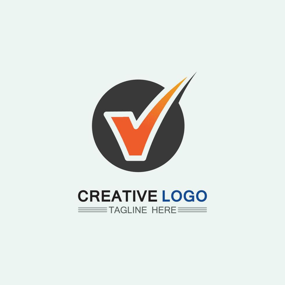 Checklist check mark logo vector or icon. Tick symbol in green color illustration. Accept okey symbol for approvement or cheklist design