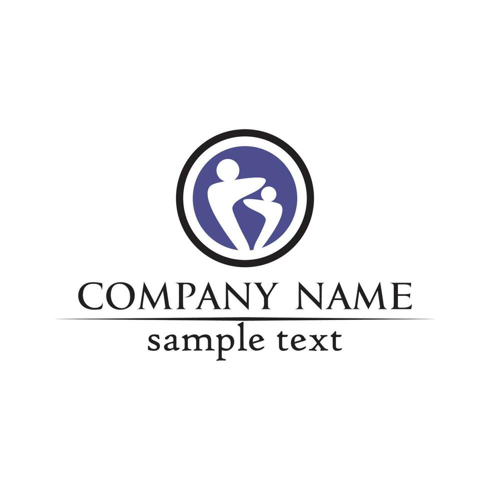 people care success health life logo template icons and community group vector