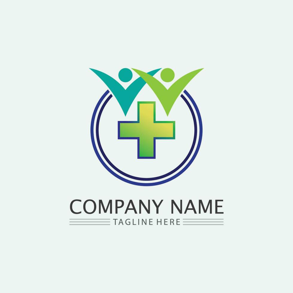 Hospital logo and health care icon symbols template icons app vector