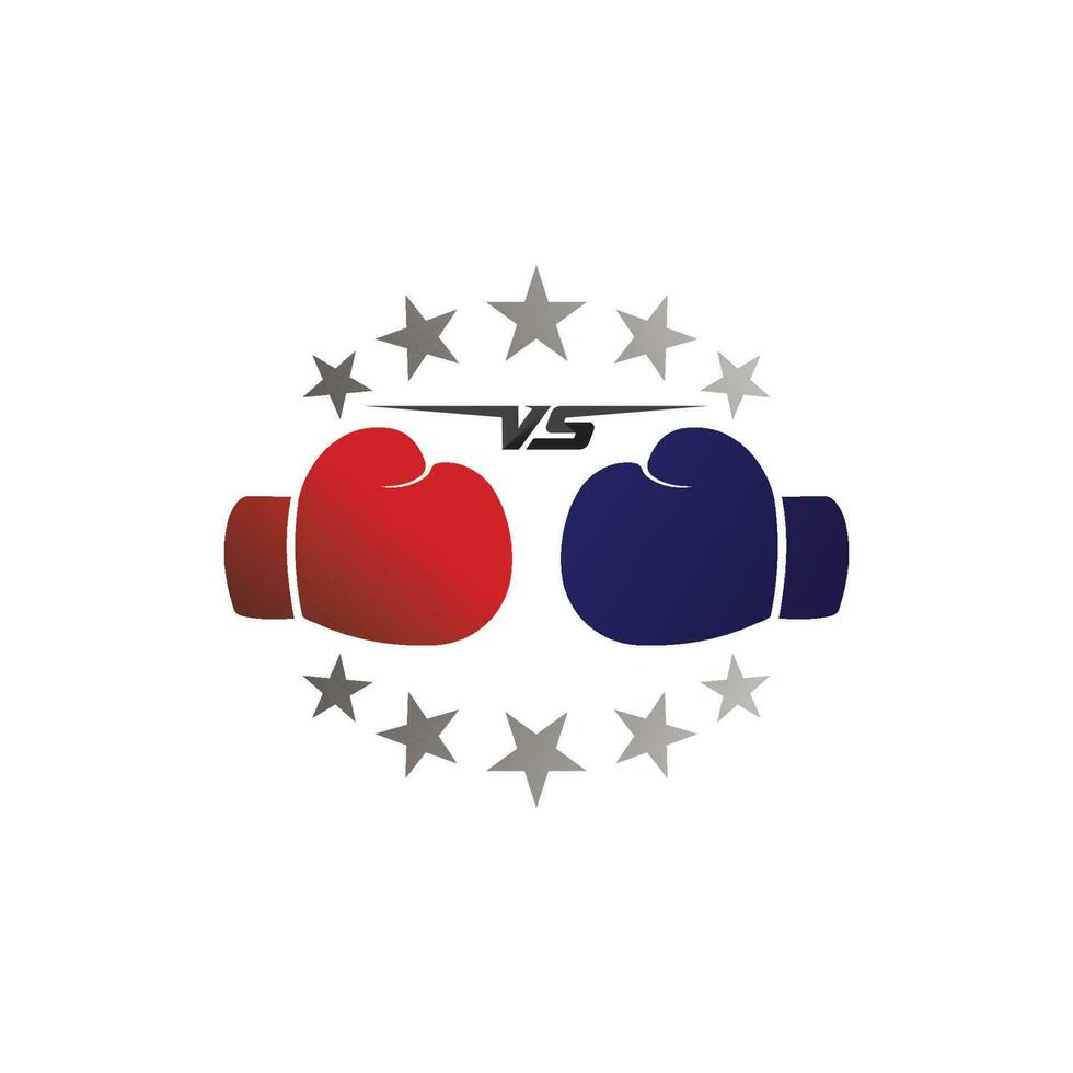 Boxing icon set and boxer design illustration symbol of fighter vector