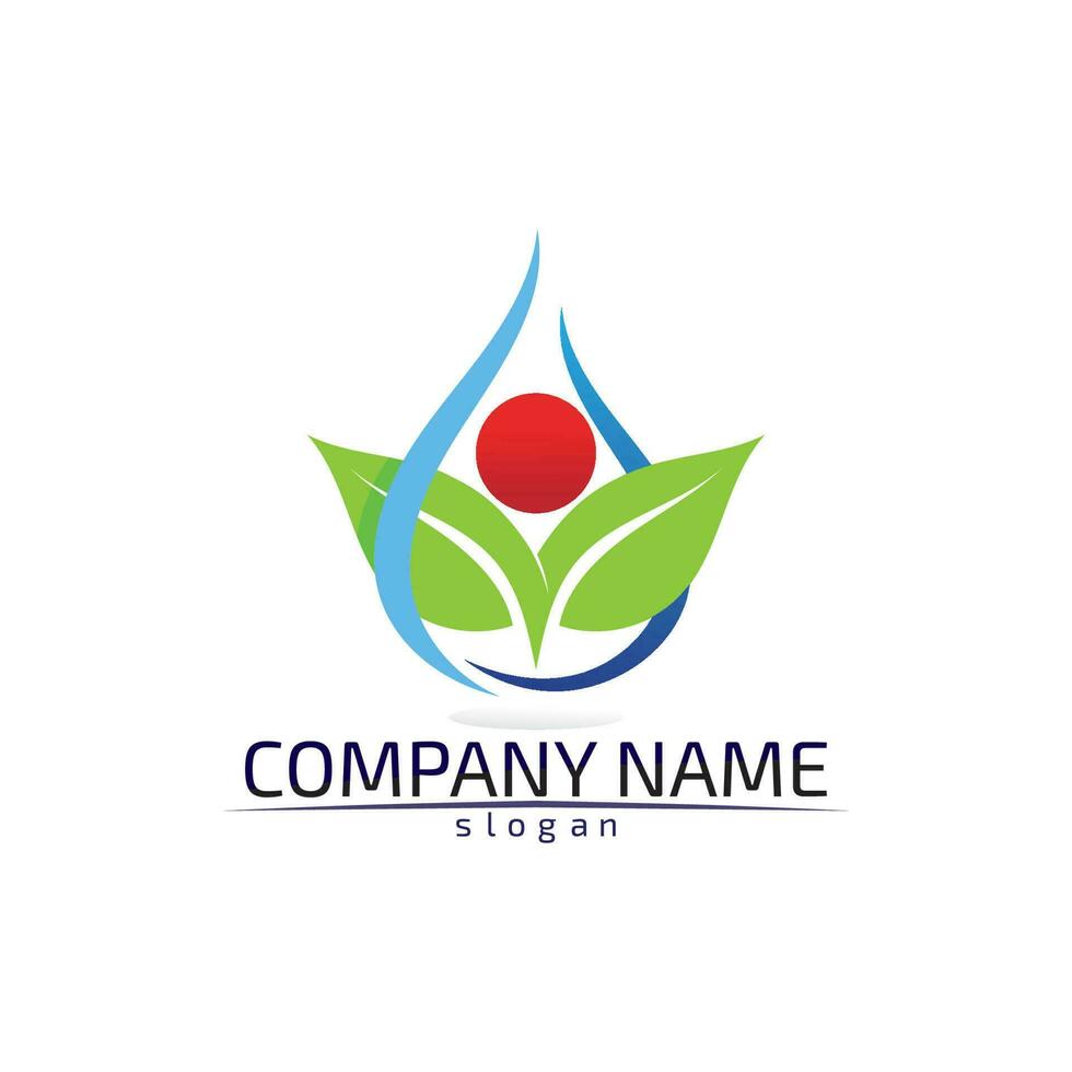 Tree leaf vector design eco friendly concept logo