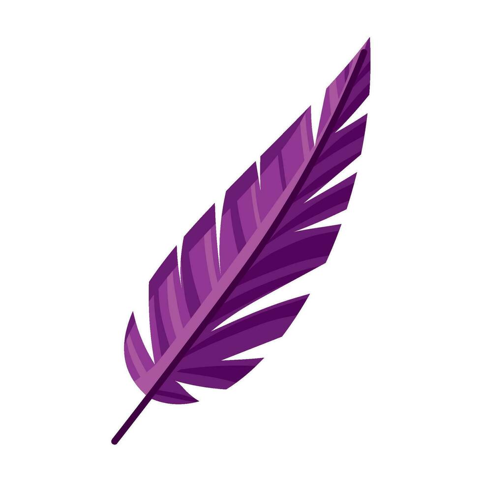 purple feather illustration over white vector