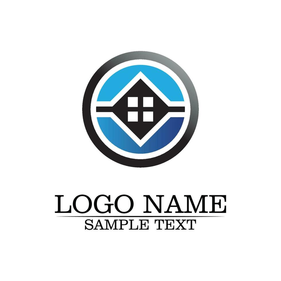 Real estate and home buildings logo icons template vector