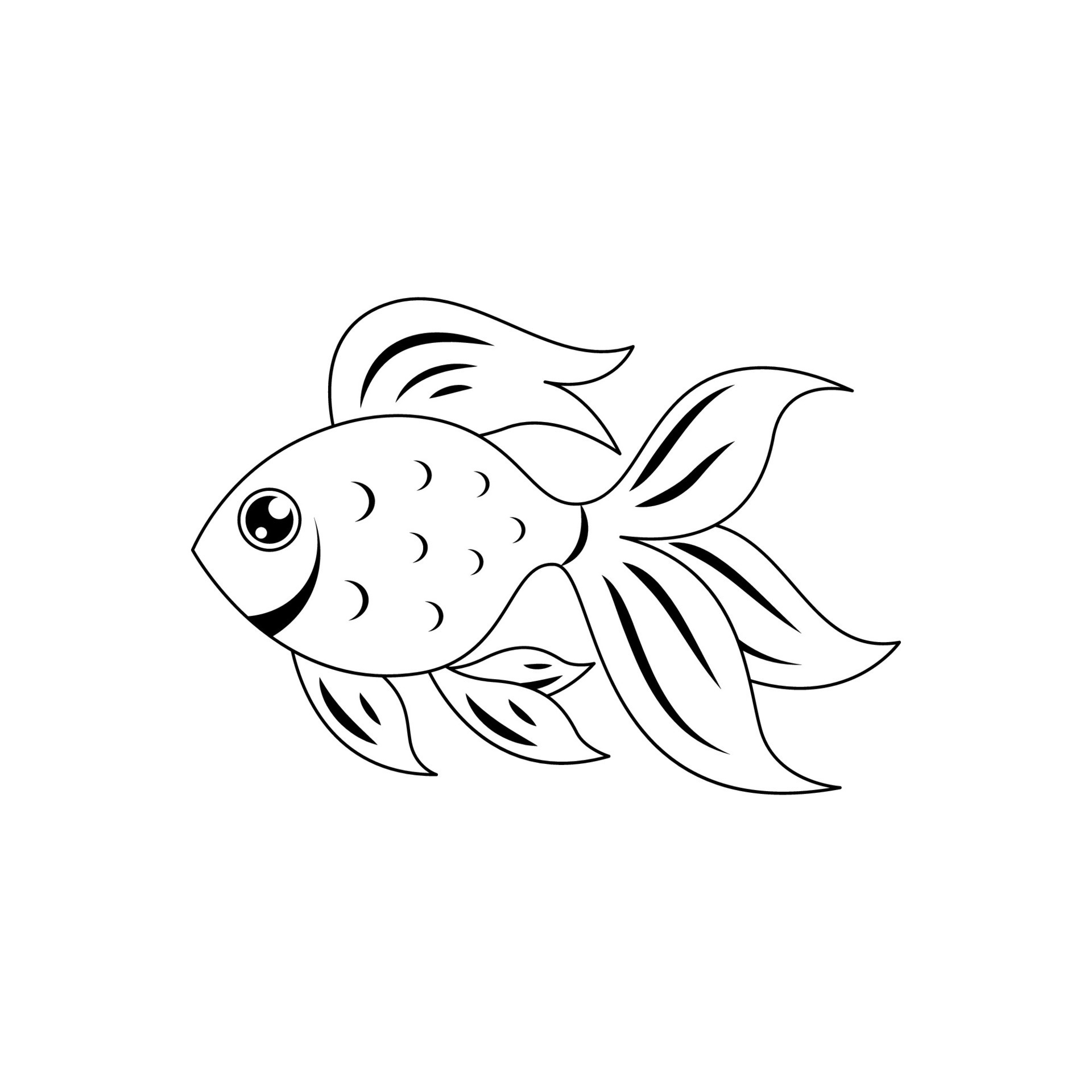 Goldfish outline vector. coloring image. 24719082 Vector Art at Vecteezy