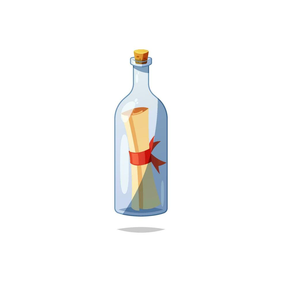 Message letters in a glass bottle vector
