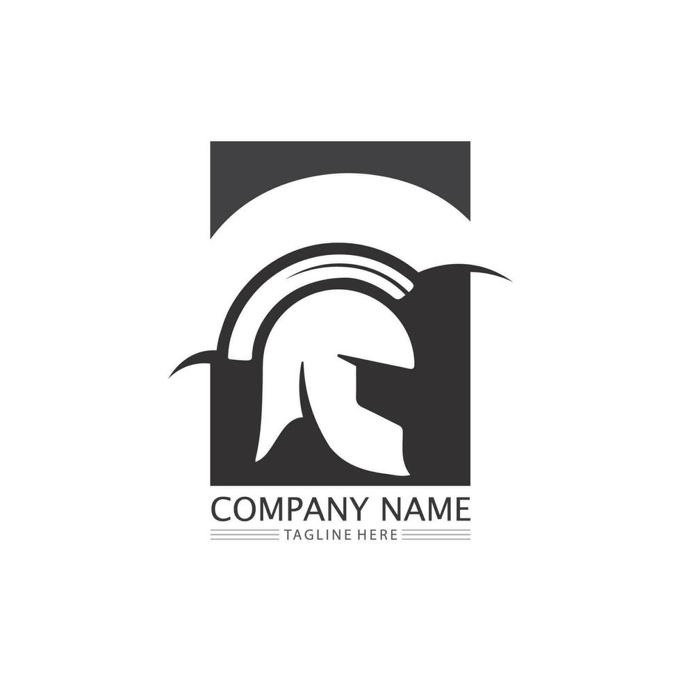 spartan and gladiator helmet logo icon designs vector