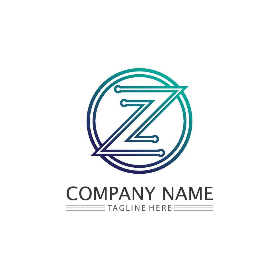 Z letter and font Z logo design vector identity illustration