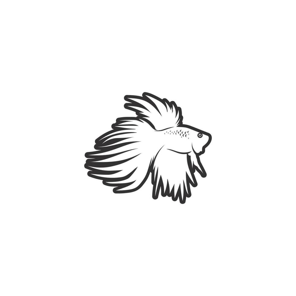 Fish animal aquatic logo beta fish design vector and illustration