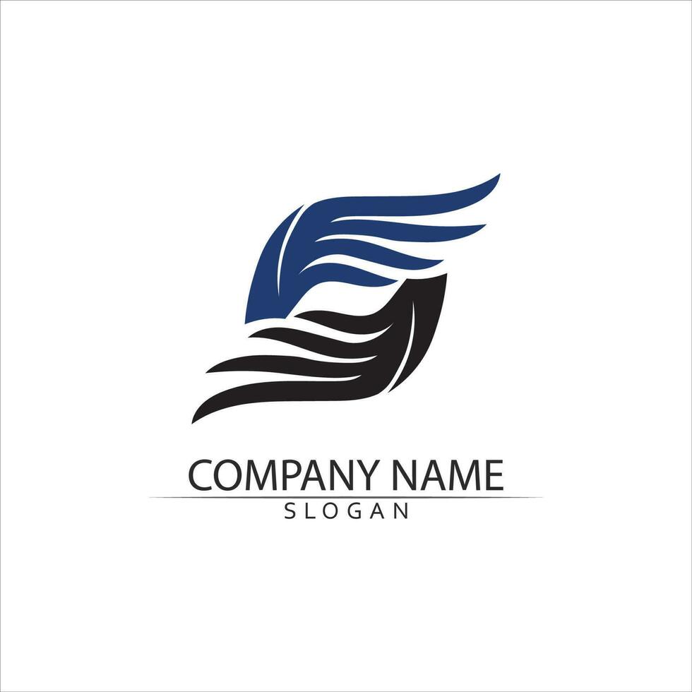 Black wing logo symbol for a professional designer vector