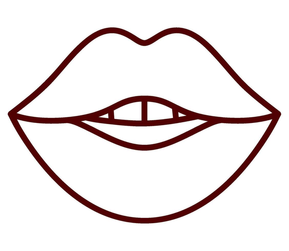 lips silhouette design over white vector