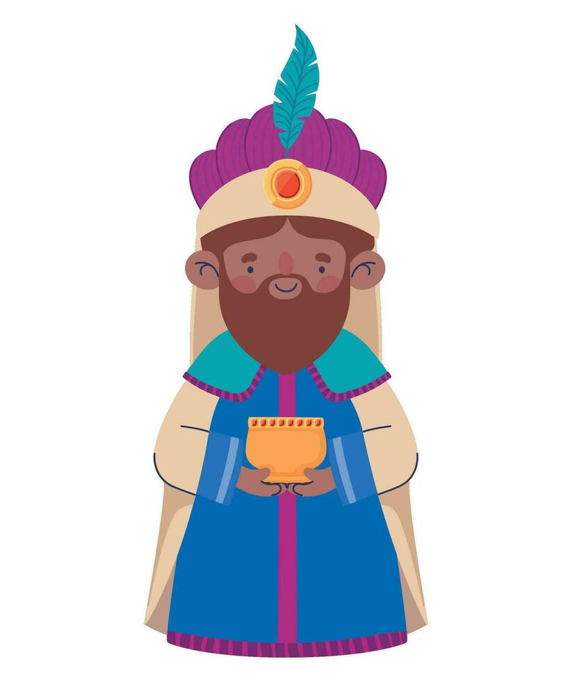 king wise balthazar over white vector