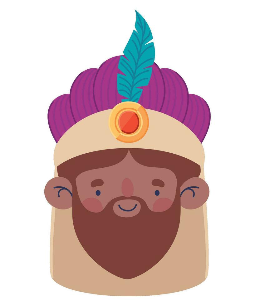 king wise balthazar face over white vector