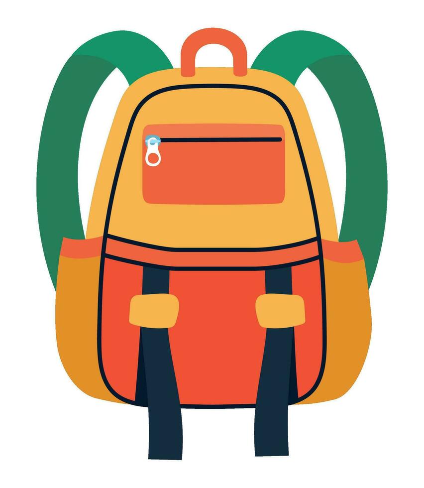 colored backpack design over white vector