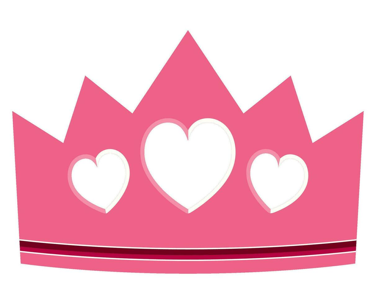 pink crown design over white vector