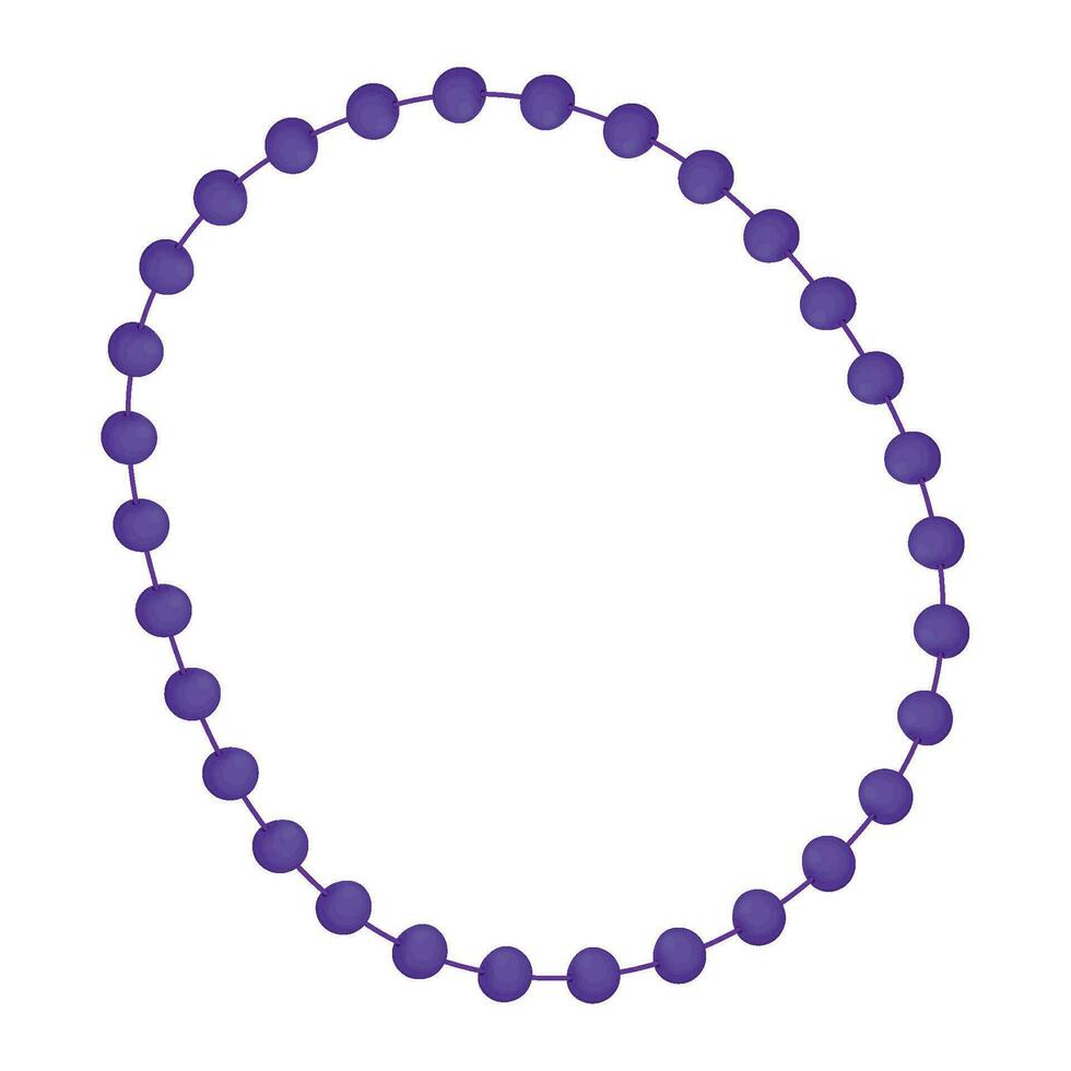 purple mardi gras necklace over white vector