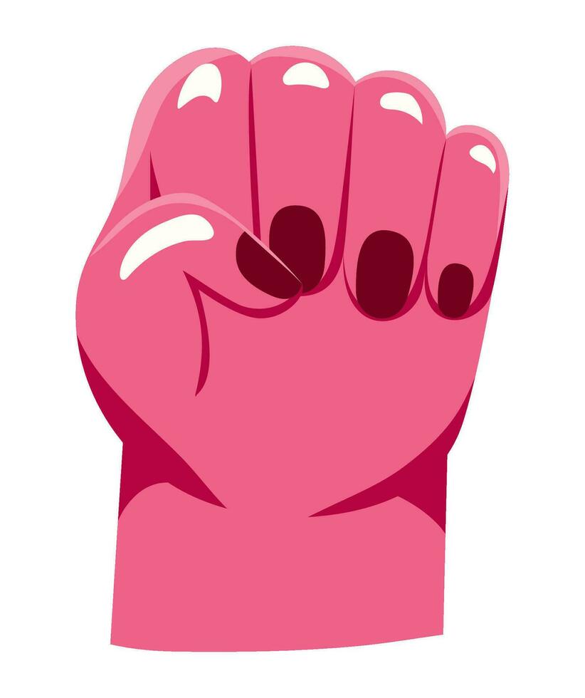 pink fist design over white vector