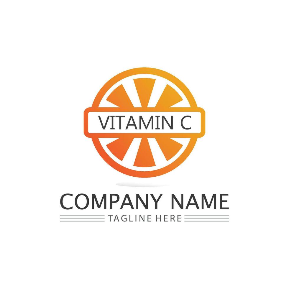C logo for Vitamin and font C letter Identity and design business vector