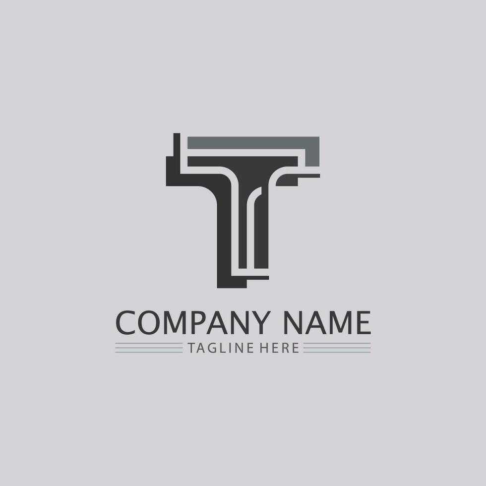 T letter, T logo vector font alphabet design and icon T