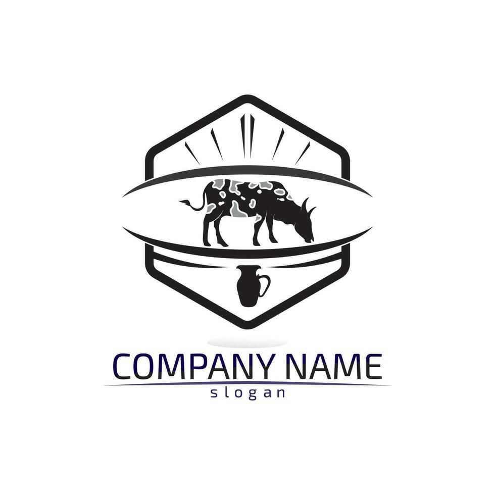 Bull horn logo and symbols template icons app vector