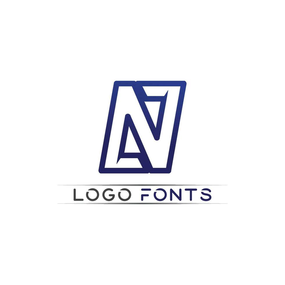 N logo font company logo business and letter initial N design vector and letter for logo