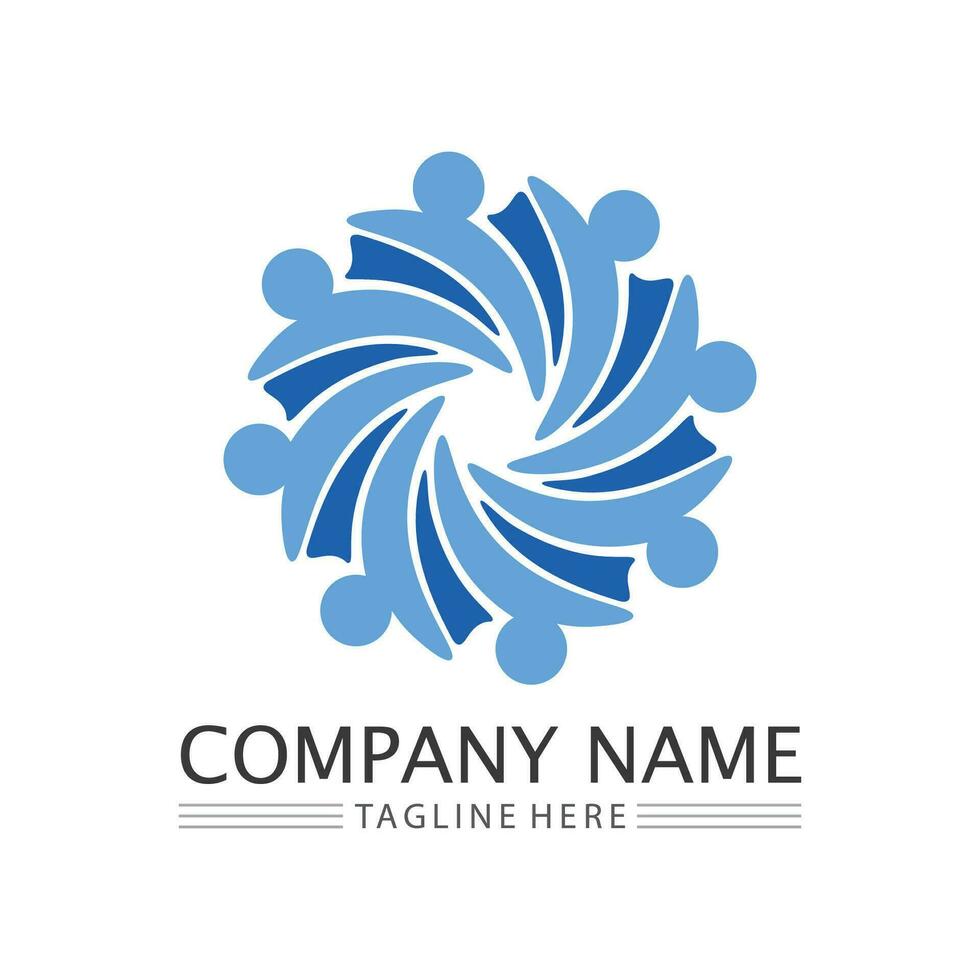 people group logo and Community, network and social icon vector