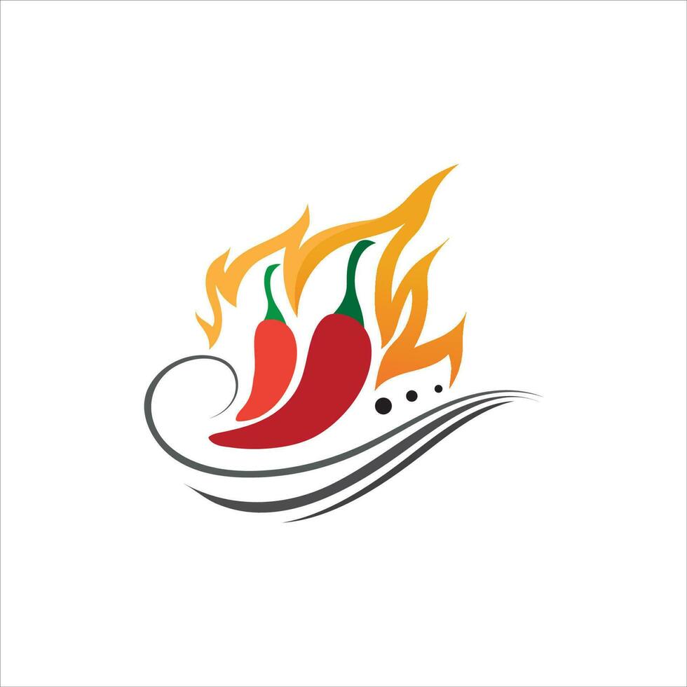 Red hot natural chili icon vector Illustration