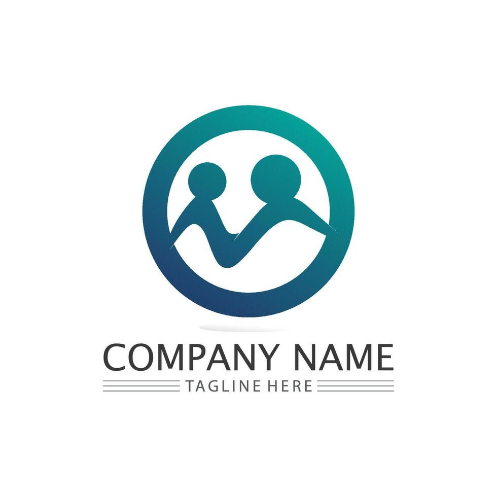 people Community,care group network and social icon design template vector